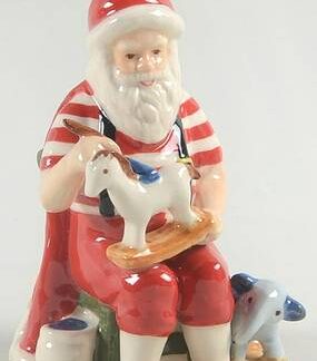 Royal Copenhagen Annual Santa Figurine 2019 Santa Painting Toy Horse - Boxed