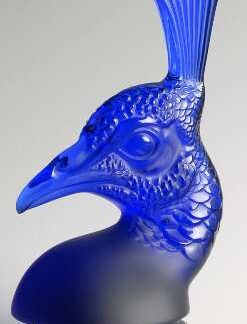 Lalique Lalique Figurines & Paperweights Peacock Head-Blue - With Box